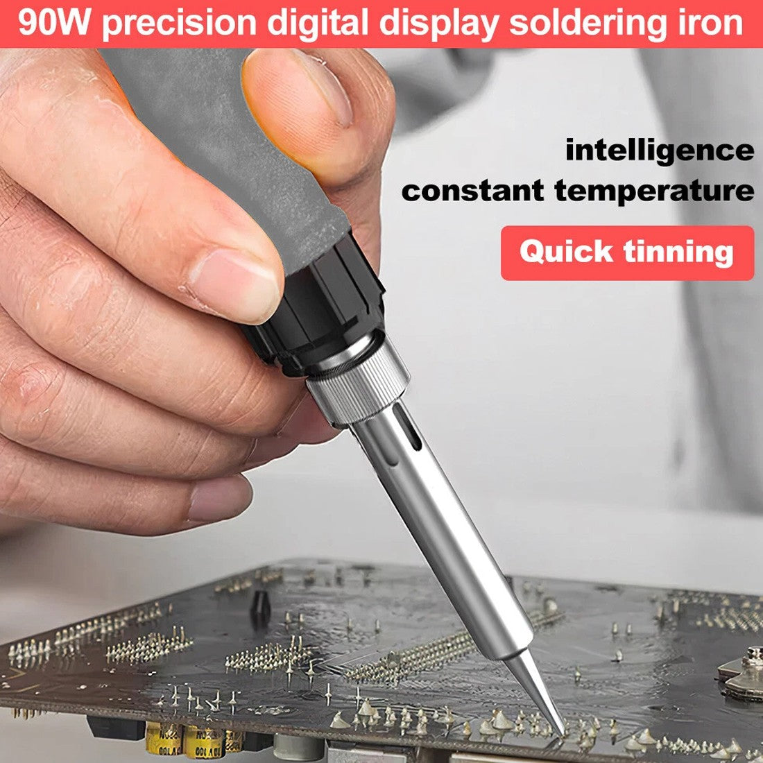 90W Soldering Iron Kit Electronics Welding Irons Solder Tools Adjustable Wire UK