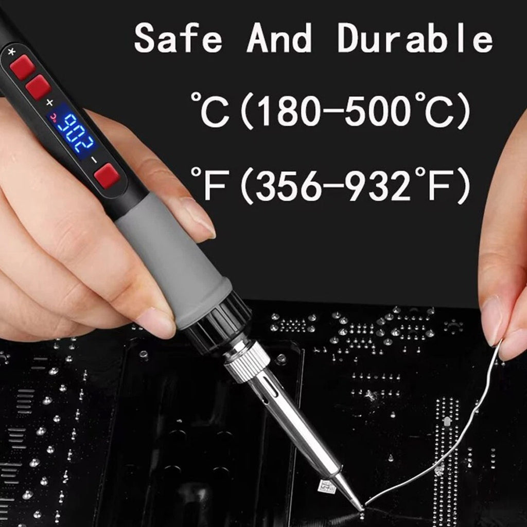 90W Soldering Iron Kit Electronics Welding Irons Solder Tools Adjustable Wire UK